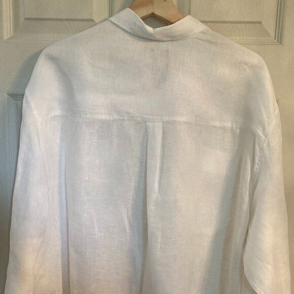 GAP Cropped White Linen Shirt - NWT - Picture 8 of 8